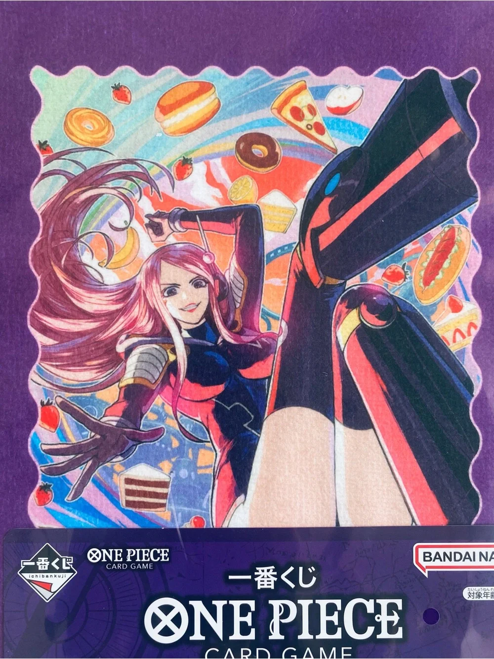 New One Piece Ichiban Kuji Towel Jewelry Bonney Card Game Sleeve Design